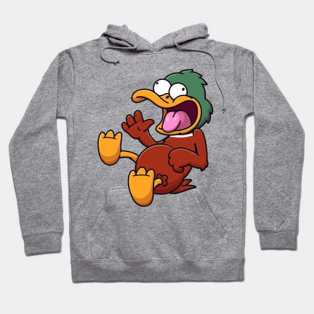 Crazy Laughing Duck Hoodie by TheMaskedTooner